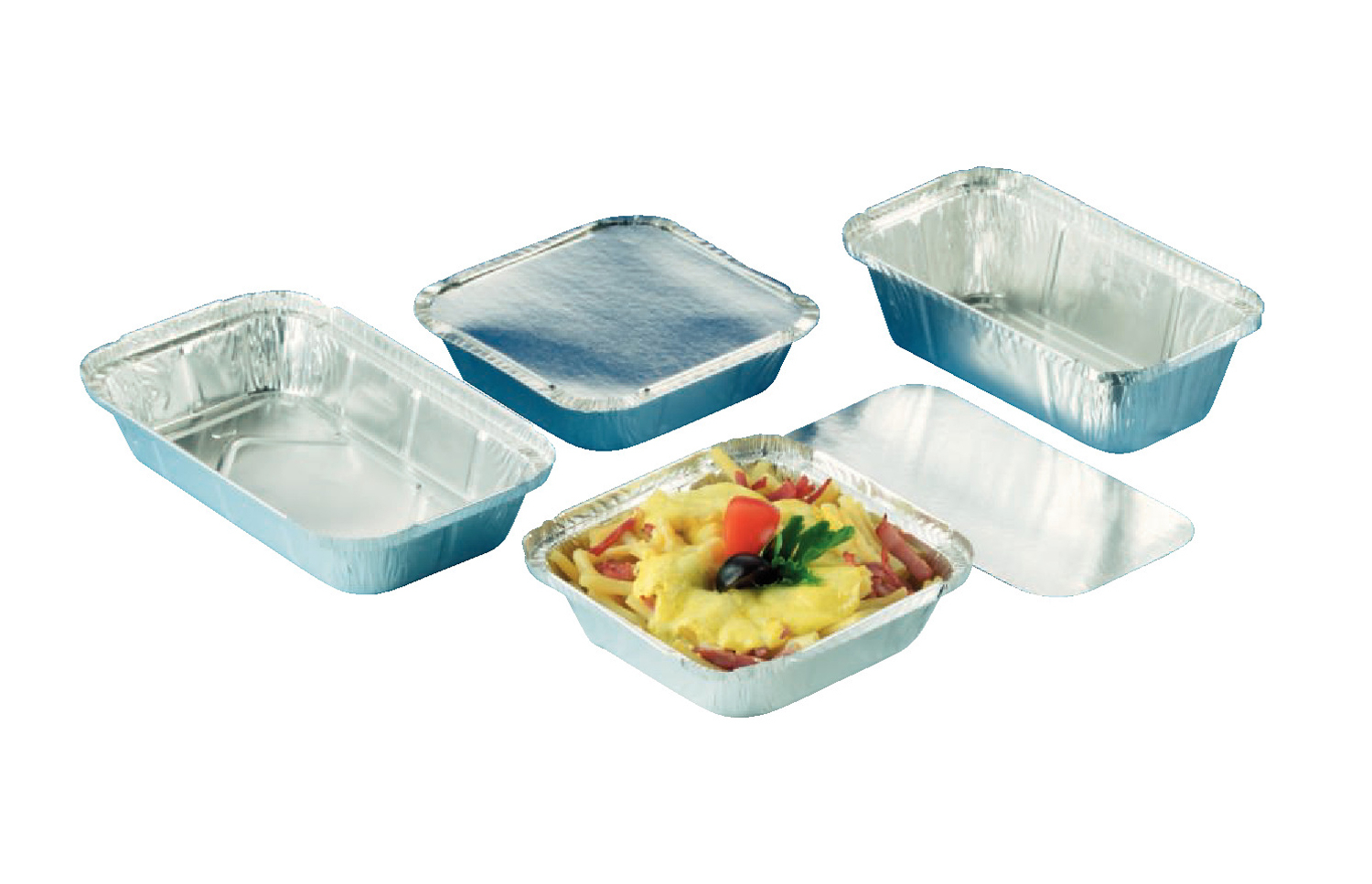 Aluschalen Variante: Menüschale / 15,4 x 15,4 x 3,3 / 560 ml