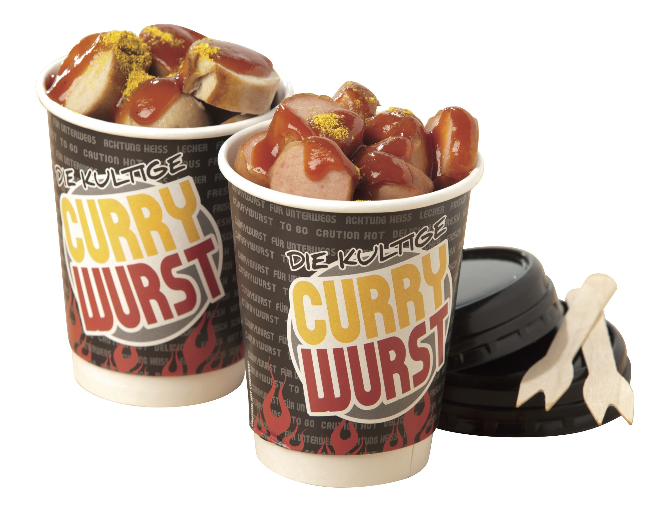Currywurst Becher / Curry Cup Becher Höhe 11 cm, Ø 8,5 cm