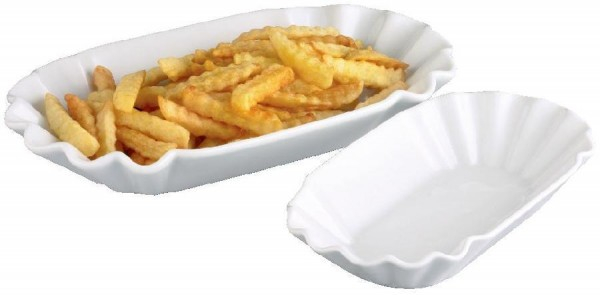 Porzellan Pommesschale Variante: Maße/Inhalt 25 x 13,5 x 4,5 cm/ 0,7 l