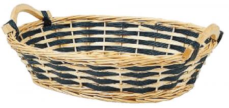 Schale oval Natur / Blau