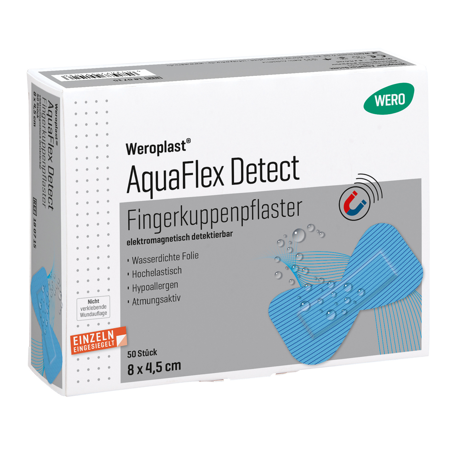 AquaFlex Detect Fingerkuppenpflaster, 8 x 4,5 cm