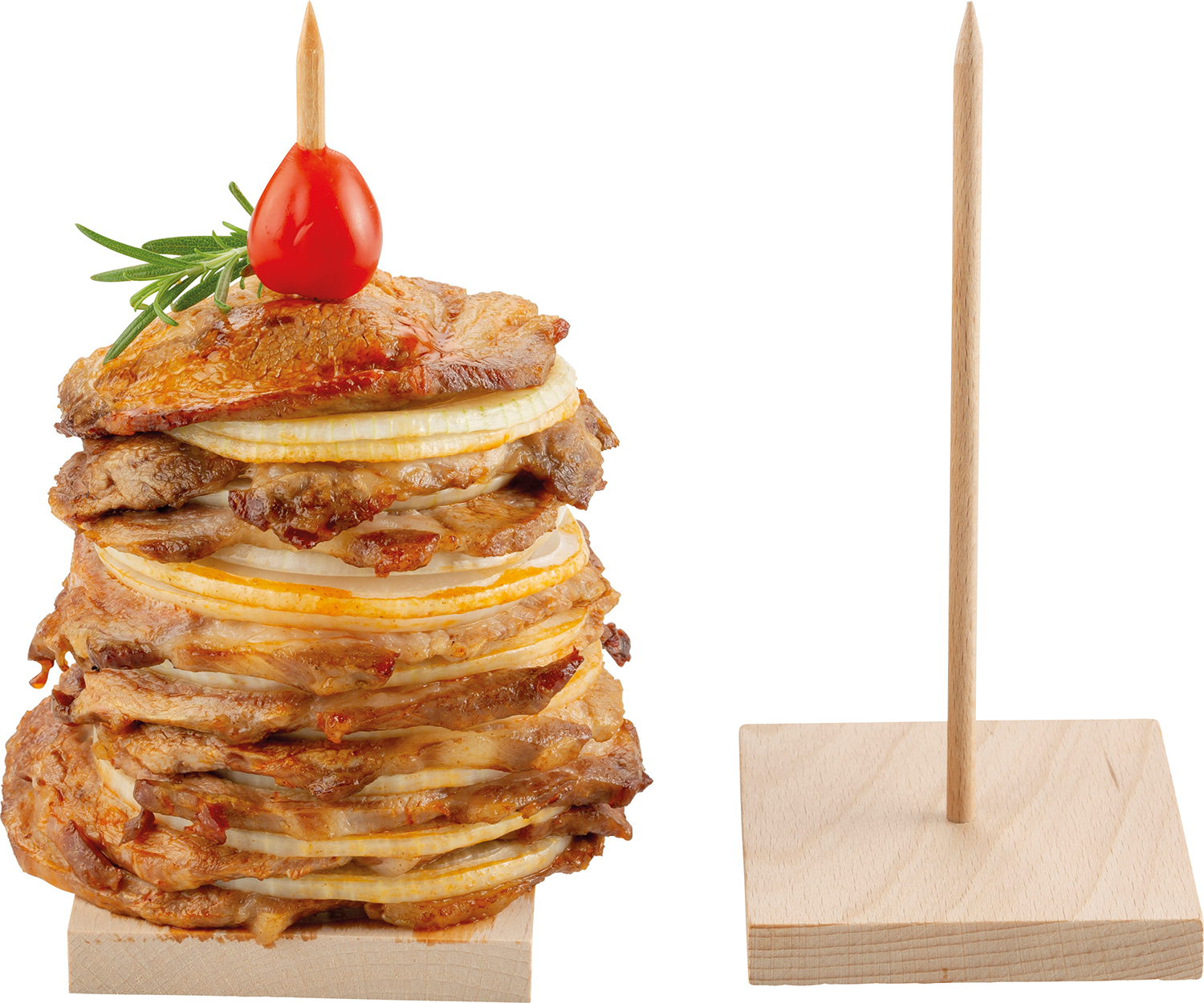 Tischspieß / Holzspieß für Gyros / Höhe 16 cm