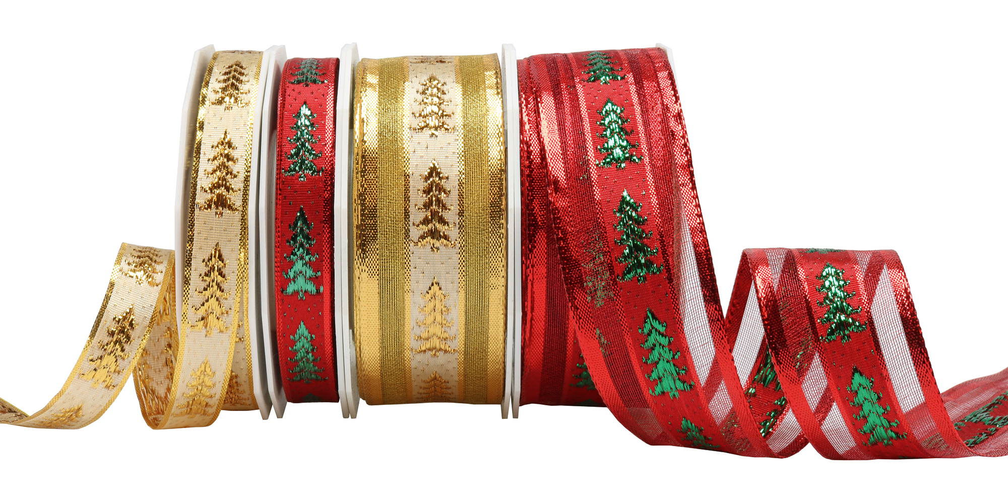 Drahtband „Weihnachtsbaum' / Rot	15 mm