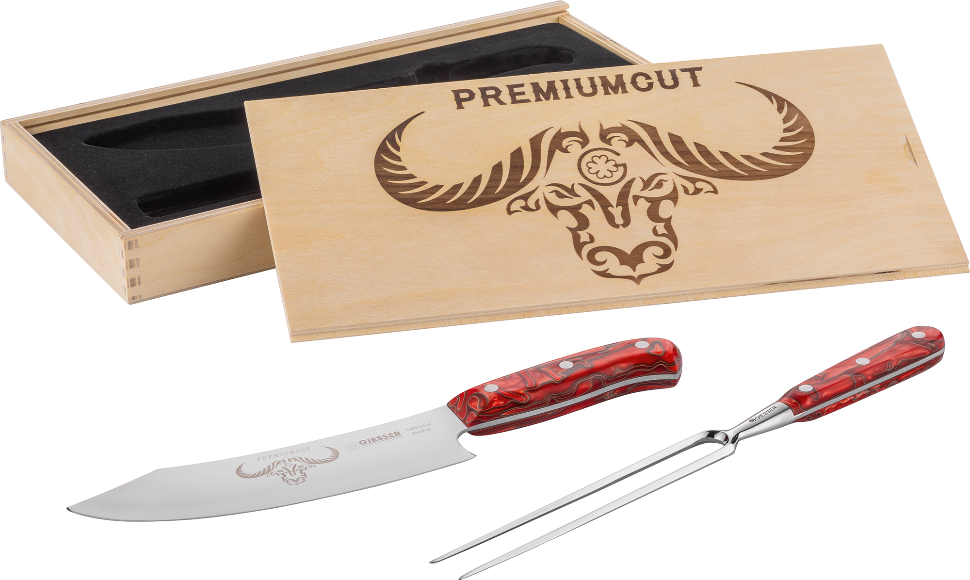 Tranchierbesteckset „Red Diamond' / Giesser Premium Cut Hochwertiges Küchenmesser Set 