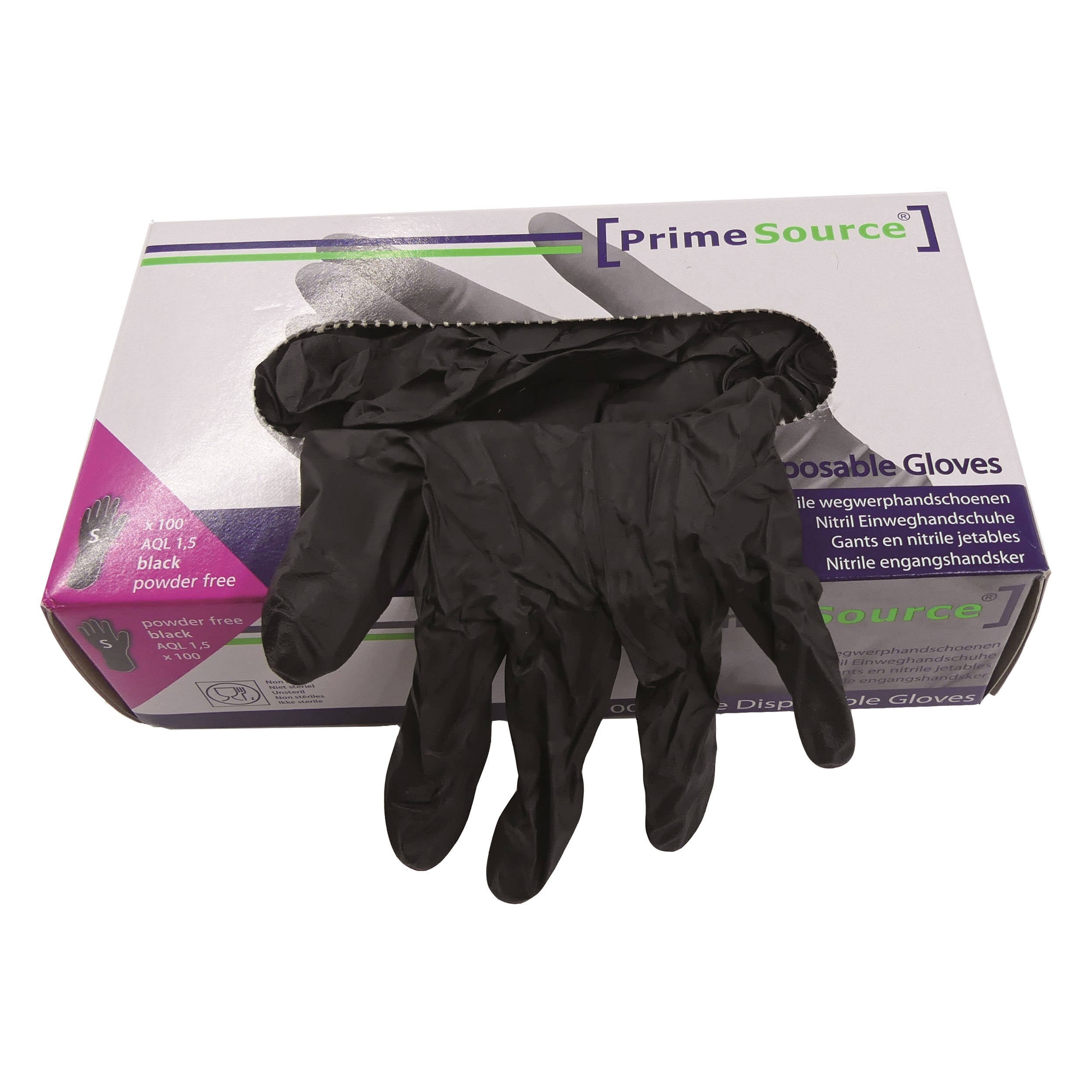 Nitril-Handschuhe, schwarz-Gr. S