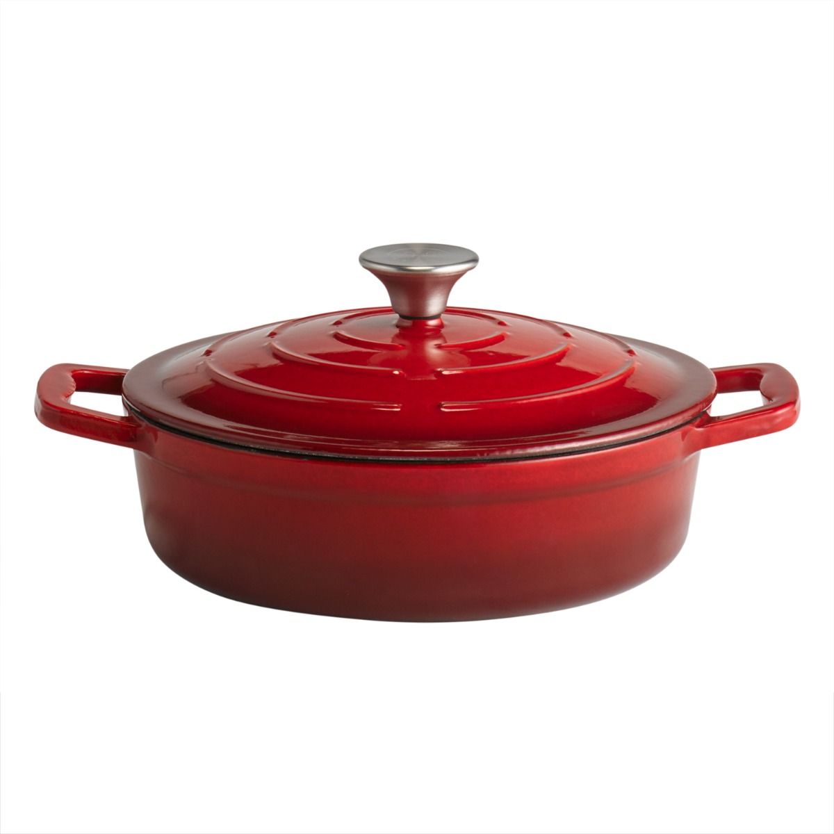 Gussbräter mit Deckel-Rot, Ø 25, H: 7/ 2,5 l