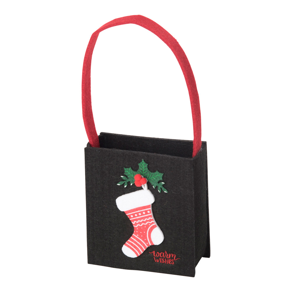 Filztäschchen 'Weihnachtssocke' 17x7x18 cm