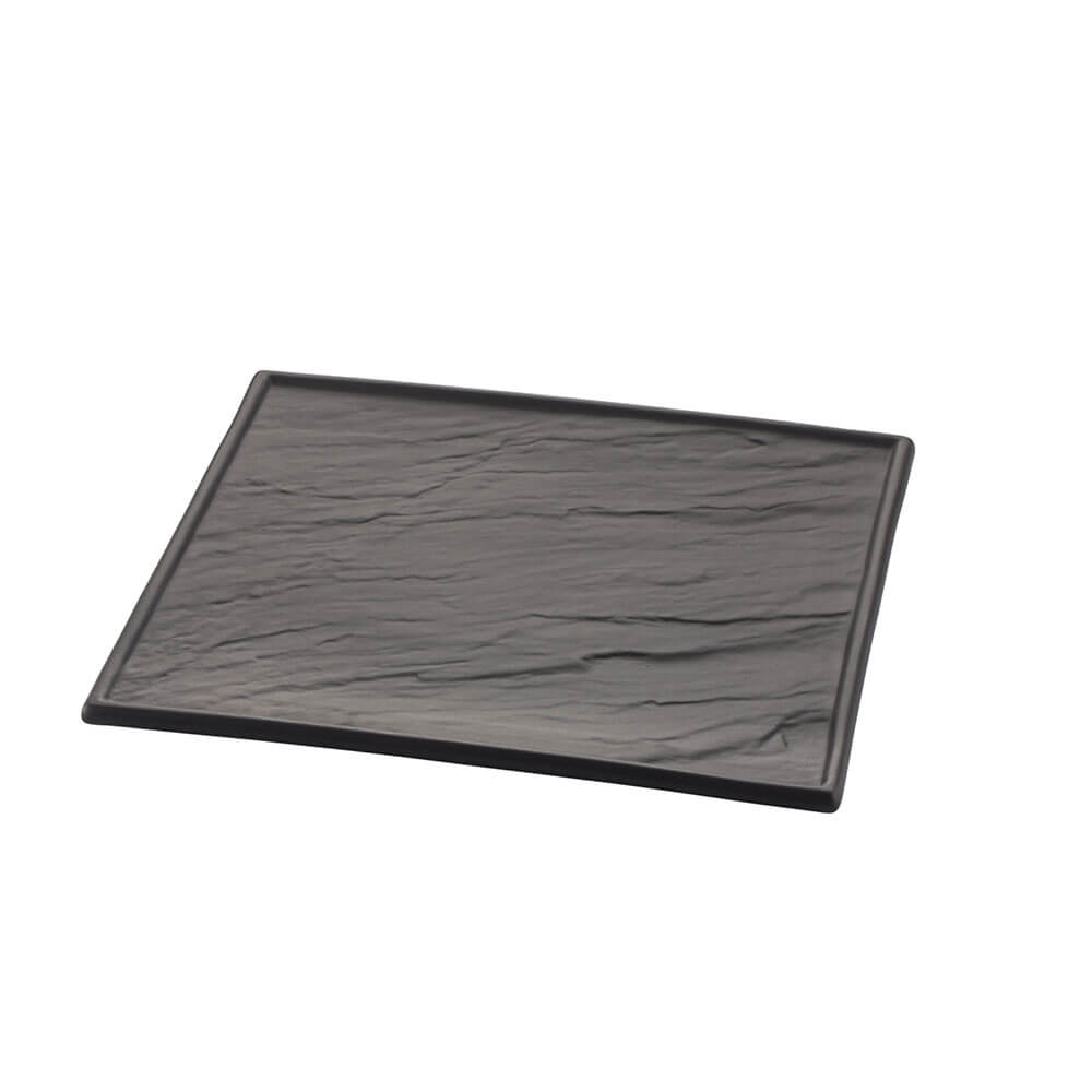 Porzellanplatte im Schieferlook, Gr. 26 x 26 cm Variante: Schwarz