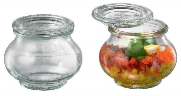Weckglas 1/4 l Schmuck-Form, Inhalt 220 ml / Ø/H cm 6/ 6,6 / Spülkorb 9050793