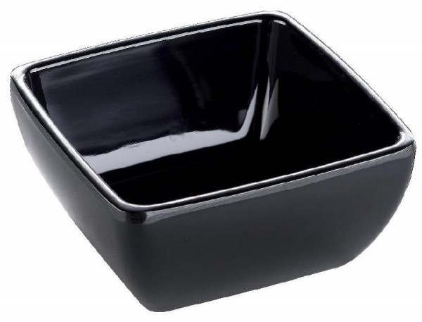 Melamin-Schale, quadratisch Variante: Schwarz / 0,4 l / 12,5 x 12,5x 6,5 cm