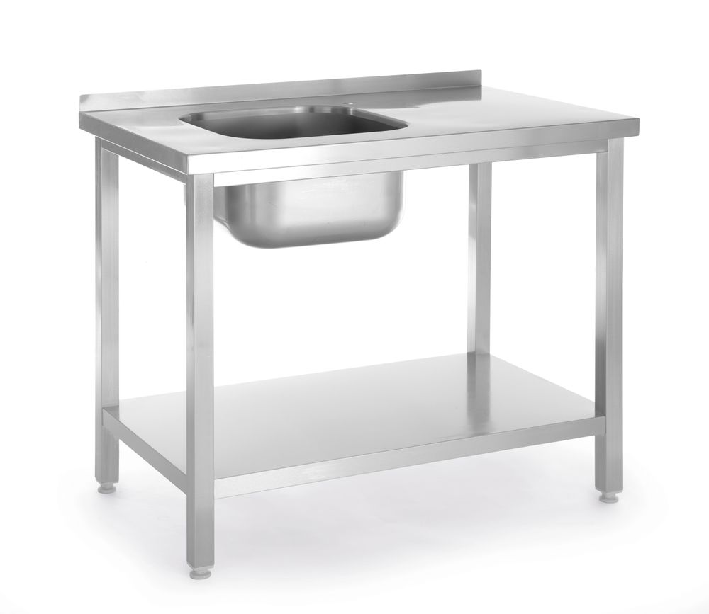 Waschtisch mit Ablage – verschraubt, Tiefe 600 mm