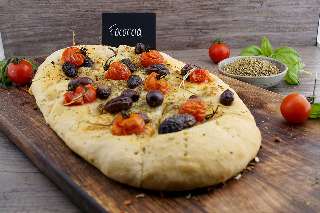 Focaccia mit Pizzawürzung