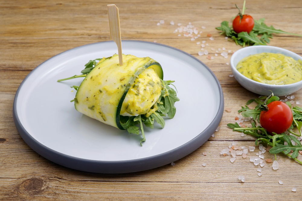 Mozzarella-Burger mit Zucchini
